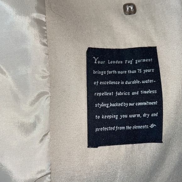 London Fog Trench Walking Car Rain Coat Tan Size Large L - Picture 8 of 10